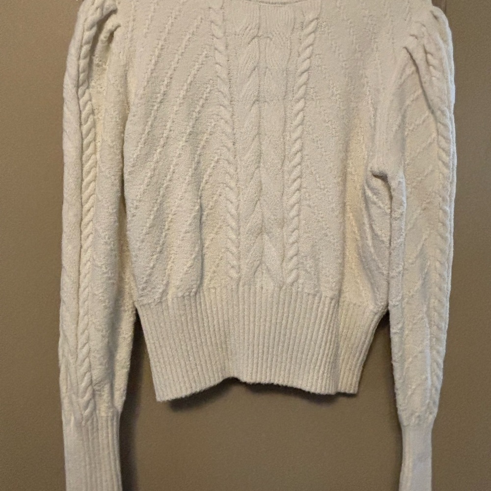 LOFT Cream Cable Knit Sweater